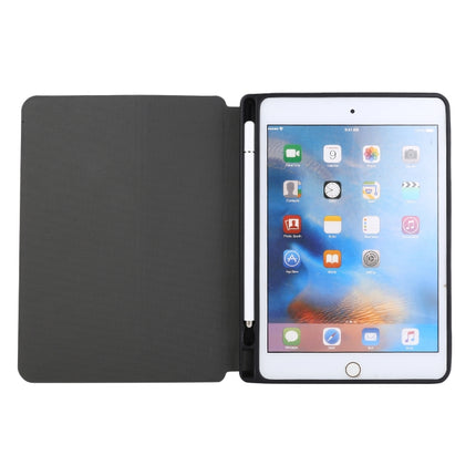For iPad mini 5 / 4 / 3 / 2 / 1 Electric Pressed Texture Horizontal Flip Leather Case with Holder & Pen Slot(Navy Blue)-garmade.com