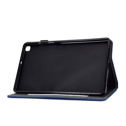 For Galaxy Tab A 8.0 (2019) T290 Embossing Sewing Thread Horizontal Painted Flat Leather Case with Pen Cover & Anti Skid Strip & Card Slot & Holder(Blue)-garmade.com