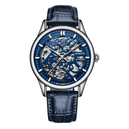 OCHSTIN 6020C Masterpiece Hollow Mechanical Men Watch(Blue-Blue)-garmade.com