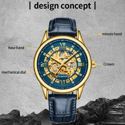 OCHSTIN 6020D Masterpiece Hollow Mechanical Men Watch(Rose Gold-Black)-garmade.com