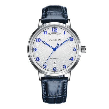 OCHSTIN 6141A Masterpiece Day-date Mechanical Men Watch(White-Blue)-garmade.com