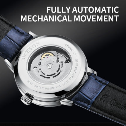 OCHSTIN 6141A Masterpiece Day-date Mechanical Men Watch(White-Blue)-garmade.com