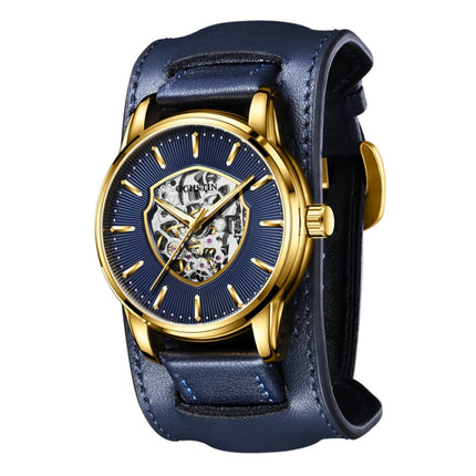 OCHSTIN 7010C Pilot Series Hollow Mechanical Men Watch(Gold-Blue)-garmade.com