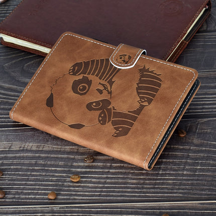 For iPad Pro 10.5 inch Embossing Panda Sewing Thread Horizontal Painted Flat Leather Case with Sleep Function & Pen Cover & Anti Skid Strip & Card Slot & Holder(Brown)-garmade.com