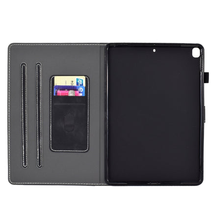 For iPad Pro 10.5 inch Embossing Panda Sewing Thread Horizontal Painted Flat Leather Case with Sleep Function & Pen Cover & Anti Skid Strip & Card Slot & Holder(Black)-garmade.com