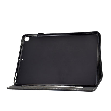 For iPad Pro 10.5 inch Embossing Panda Sewing Thread Horizontal Painted Flat Leather Case with Sleep Function & Pen Cover & Anti Skid Strip & Card Slot & Holder(Black)-garmade.com