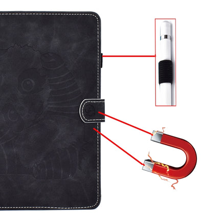 For iPad Pro 10.5 inch Embossing Panda Sewing Thread Horizontal Painted Flat Leather Case with Sleep Function & Pen Cover & Anti Skid Strip & Card Slot & Holder(Black)-garmade.com