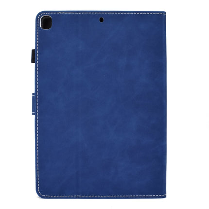 For iPad Air (2019) Embossing Panda Sewing Thread Horizontal Painted Flat Leather Case with Sleep Function & Pen Cover & Anti Skid Strip & Card Slot & Holder(Blue)-garmade.com