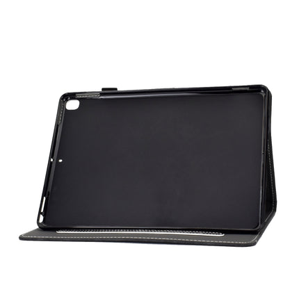 For iPad Air (2019) Embossing Panda Sewing Thread Horizontal Painted Flat Leather Case with Sleep Function & Pen Cover & Anti Skid Strip & Card Slot & Holder(Black)-garmade.com