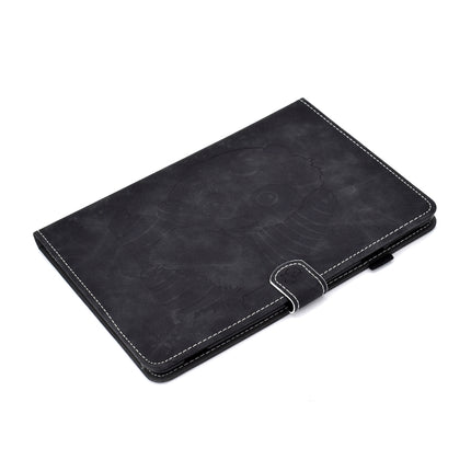 For iPad Air (2019) Embossing Panda Sewing Thread Horizontal Painted Flat Leather Case with Sleep Function & Pen Cover & Anti Skid Strip & Card Slot & Holder(Black)-garmade.com