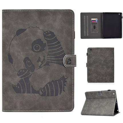 For iPad 2 / 3 / 4 Embossing Sewing Thread Horizontal Painted Flat Leather Case with Sleep Function & Pen Cover & Anti Skid Strip & Card Slot & Holder(Gray)-garmade.com