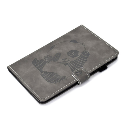 For Galaxy Tab A 8.0 (2015) T350 Embossing Sewing Thread Horizontal Painted Flat Leather Case with Sleep Function & Pen Cover & Anti Skid Strip & Card Slot & Holder(Gray)-garmade.com