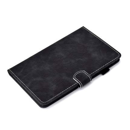 For Galaxy Tab A 8.0 (2015) T350 Embossing Sewing Thread Horizontal Painted Flat Leather Case with Sleep Function & Pen Cover & Anti Skid Strip & Card Slot & Holder(Black)-garmade.com