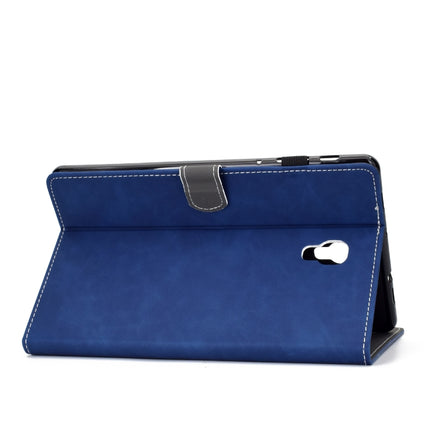 For Galaxy Tab A 10.5 T590 Embossing Sewing Thread Horizontal Painted Flat Leather Case with Sleep Function & Pen Cover & Anti Skid Strip & Card Slot & Holder(Blue)-garmade.com