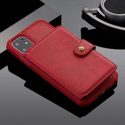 For iPhone 11 Zipper Shockproof Protective Case with Card Slots & Bracket & Photo Holder & Wallet Function(Red)-garmade.com