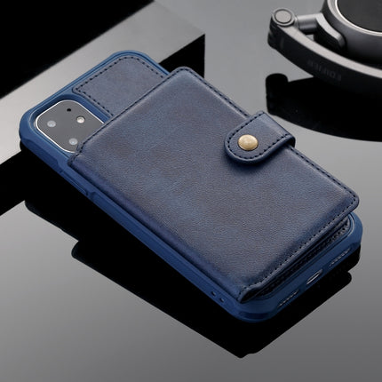 For iPhone 11 Zipper Shockproof Protective Case with Card Slots & Bracket & Photo Holder & Wallet Function(Blue)-garmade.com