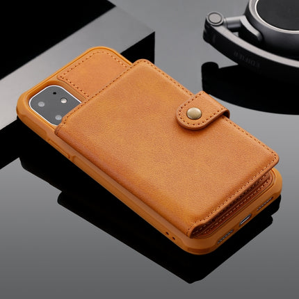 For iPhone 11 Pro Zipper Shockproof Protective Case with Card Slots & Bracket & Photo Holder & Wallet Function(Brown)-garmade.com