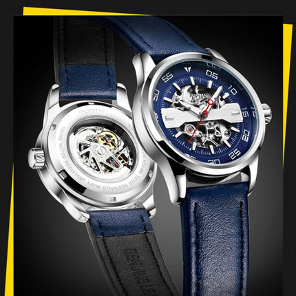 OCHSTIN 62002A Master Series Hollow Mechanical Men Watch(Silver-Blue)-garmade.com