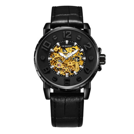 OCHSTIN 62004A Master Series Hollow Mechanical Men Watch(Black-Gold)-garmade.com
