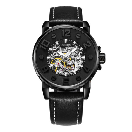 OCHSTIN 62004A Master Series Hollow Mechanical Men Watch(Black-Silver)-garmade.com
