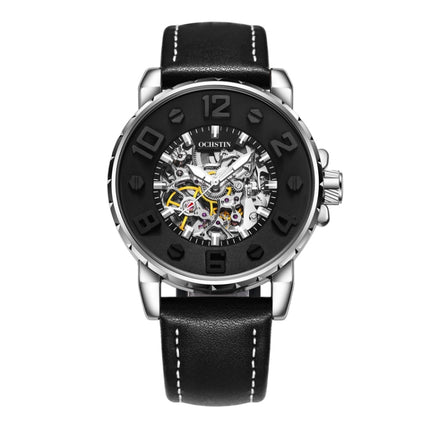 OCHSTIN 62004A Master Series Hollow Mechanical Men Watch(Silver-Black)-garmade.com
