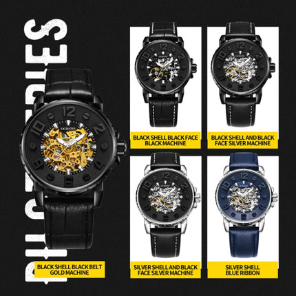 OCHSTIN 62004A Master Series Hollow Mechanical Men Watch(Black-Silver)-garmade.com
