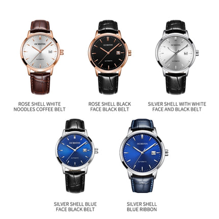 OCHSTIN 62025C Master Series Date Mechanical Men Watch(Silver-Blue)-garmade.com