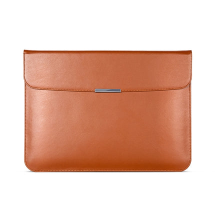 For 13.3 / 13.6 / 14 inch Laptop Ultra-thin Leather Laptop Sleeve(Brown)-garmade.com
