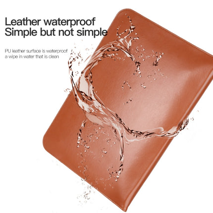 For 13.3 / 13.6 / 14 inch Laptop Ultra-thin Leather Laptop Sleeve(Brown)-garmade.com