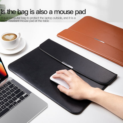 For 13.3 / 13.6 / 14 inch Laptop Ultra-thin Leather Laptop Sleeve(Black)-garmade.com