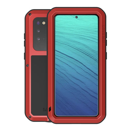 For Galaxy S20 LOVE MEI Metal Shockproof Waterproof Dustproof Protective Case(Red)-garmade.com