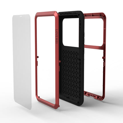 For Galaxy S20 Ultra LOVE MEI Metal Shockproof Waterproof Dustproof Protective Case(Red)-garmade.com