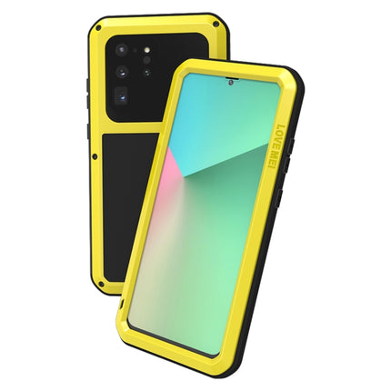 For Galaxy S20 Ultra LOVE MEI Metal Shockproof Waterproof Dustproof Protective Case(Yellow)-garmade.com