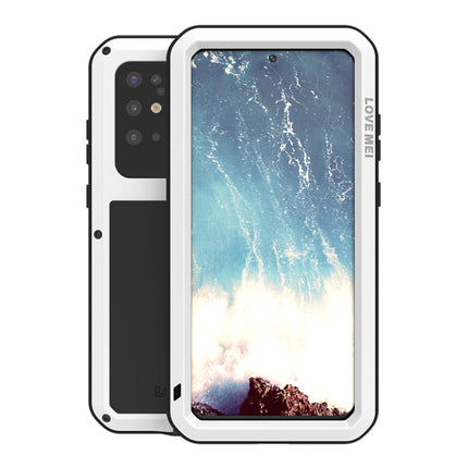 For Galaxy S20 Plus LOVE MEI Metal Shockproof Waterproof Dustproof Protective Case(White)-garmade.com