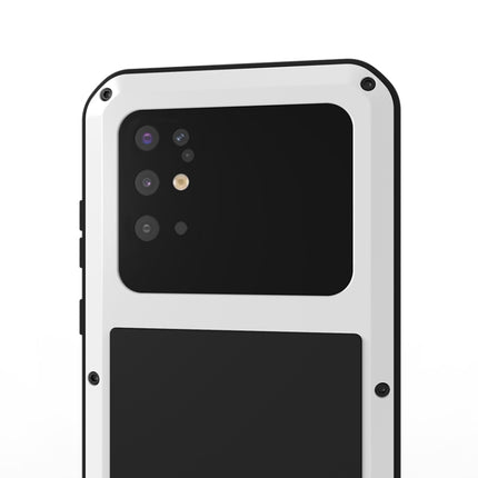 For Galaxy S20 Plus LOVE MEI Metal Shockproof Waterproof Dustproof Protective Case(White)-garmade.com