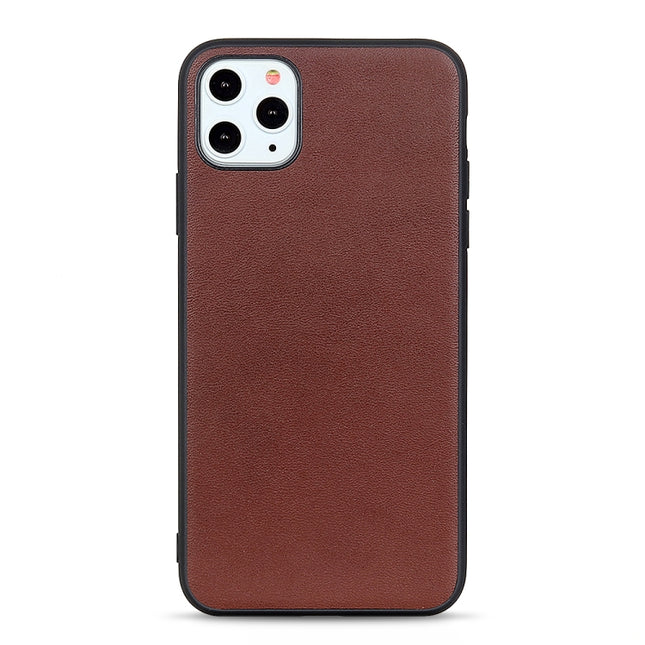 For iPhone 11 Pro Max Lambskin Texture Protective Case(Brown)-garmade.com