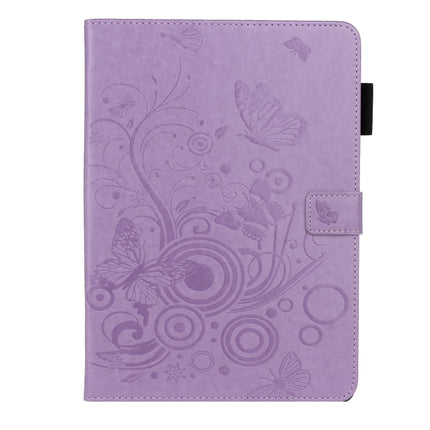 For iPad Pro 11 (2020) Butterflies Embossing Pattern Horizontal Flip Leather Tablet Case with Holder & Card Slot(Purple)-garmade.com