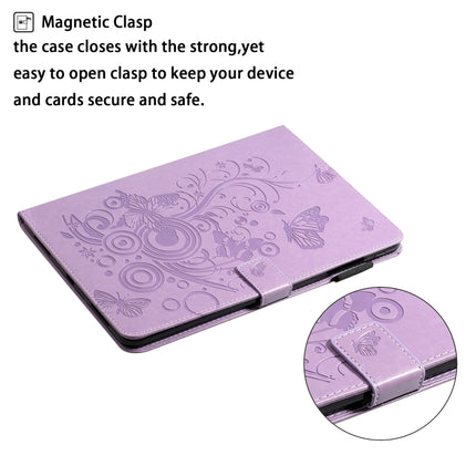 For iPad Pro 11 (2020) Butterflies Embossing Pattern Horizontal Flip Leather Tablet Case with Holder & Card Slot(Purple)-garmade.com