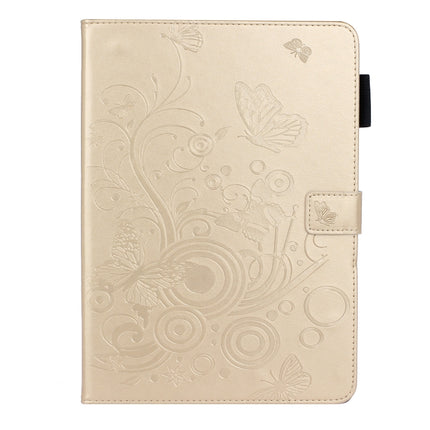 For iPad Pro 11 (2020) Butterflies Embossing Pattern Horizontal Flip Leather Tablet Case with Holder & Card Slot(Gold)-garmade.com