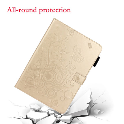For iPad Pro 11 (2020) Butterflies Embossing Pattern Horizontal Flip Leather Tablet Case with Holder & Card Slot(Gold)-garmade.com