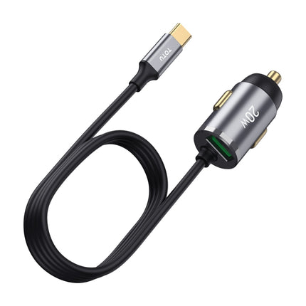 TOTUDESIGN 20W USB Car Fast Charging, Cable Length: 1.2m, Interface:USB-C / Type-C(Grey)-garmade.com
