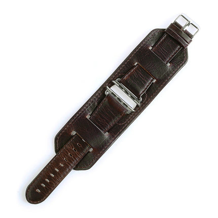 For Apple Watch 5 & 4 44mm / 3 & 2 & 1 42mm Crazy Horse Texture Bracelet Watchband(Dark Brown)-garmade.com