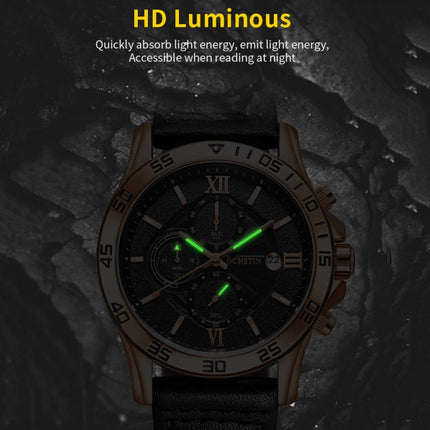 OCHSTIN 6068A Multifunctional Quartz Waterproof Luminous Men Watch(Rose Gold+Black)-garmade.com