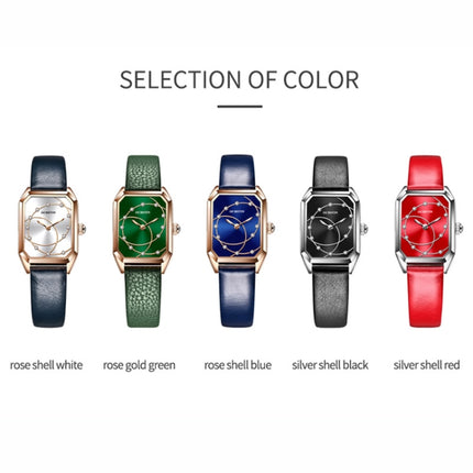 OCHSTIN 7008C Parangon Series Fashion Casual Leather Strap Quartz Watch(Silver+Red)-garmade.com