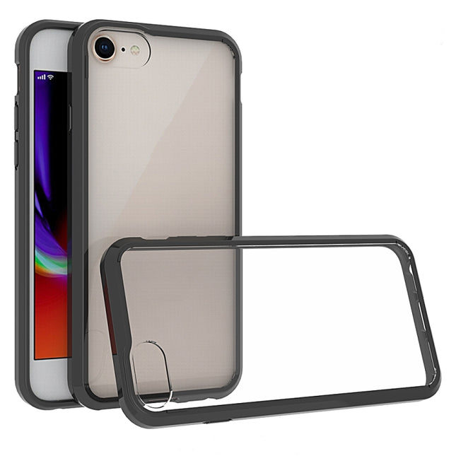 For iPhone SE 2020 Scratchproof TPU + Acrylic Protective Case(Black)-garmade.com