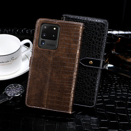 For Galaxy S20 Ultra idewei Crocodile Texture Horizontal Flip Leather Case with Holder & Card Slots & Wallet(Dark Blue)-garmade.com