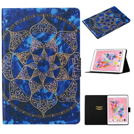 For iPad Pro 10.5 Coloured Drawing Pattern Horizontal Flip Leather Case with Holder & Card Slot & Sleep / Wake-up Function(Blue Mandala)-garmade.com