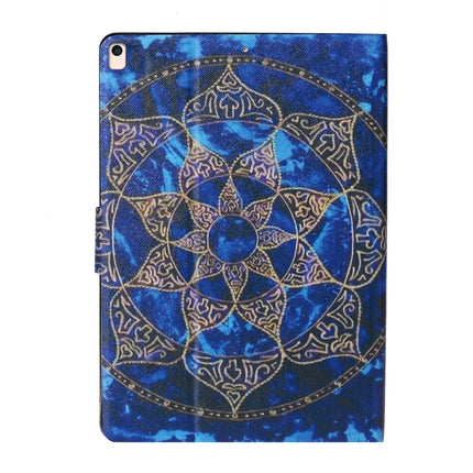 For iPad Pro 10.5 Coloured Drawing Pattern Horizontal Flip Leather Case with Holder & Card Slot & Sleep / Wake-up Function(Blue Mandala)-garmade.com