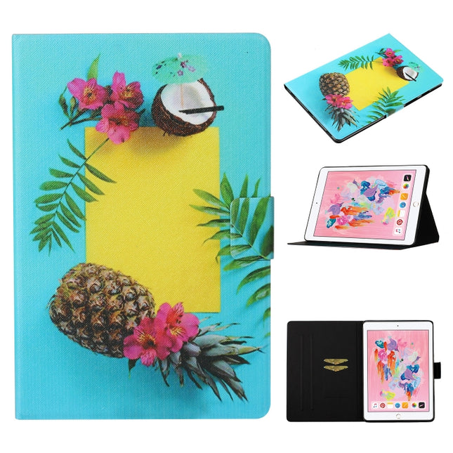 For iPad Pro 10.5 Coloured Drawing Pattern Horizontal Flip Leather Case with Holder & Card Slot & Sleep / Wake-up Function(Pineapple)-garmade.com