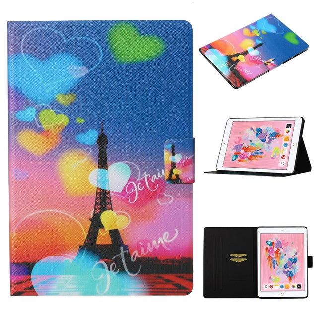 For iPad Pro 10.5 Coloured Drawing Pattern Horizontal Flip Leather Case with Holder & Card Slot & Sleep / Wake-up Function(Romantic Tower)-garmade.com